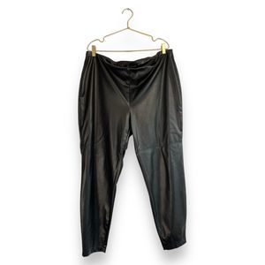 Zac & Rachel Woman Faux‎ Leather Legging Pant Black Plus Size 2X  414
